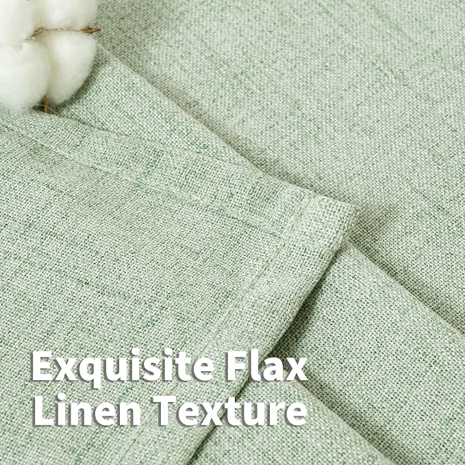 YoungsTex Sage Green Curtains, Linen Drapes 84 Inches Long - Image 4