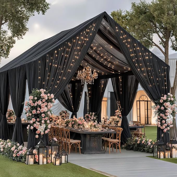 6 Panels Black Ceiling Curtains - Image 9
