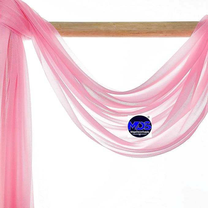 MDS Halloween Chiffon Draping Fabric - 1 Panel, 30" Wide x 75ft Long - Sheer Spooky Arbor & Canopy Drapery for Haunted House Backdrops, Party Ceilings, DIY Costumes & Themed Events - Coral
