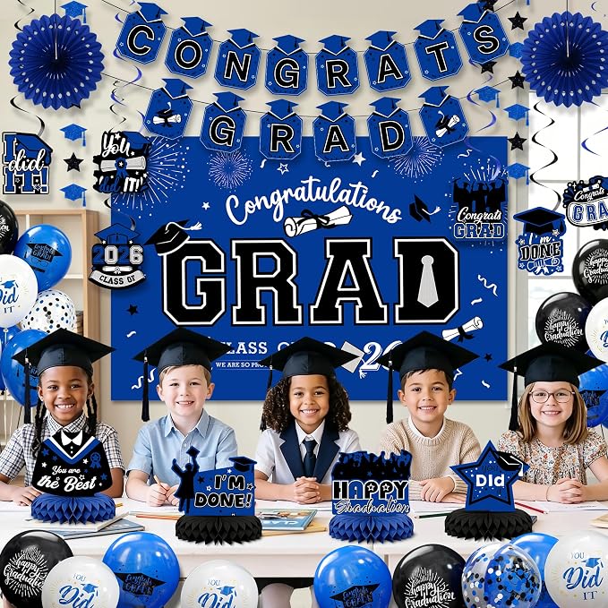 Party Spot！2026 Graduation Party Decorations-Class of 2026 Backdrop, Congrats - Image 9