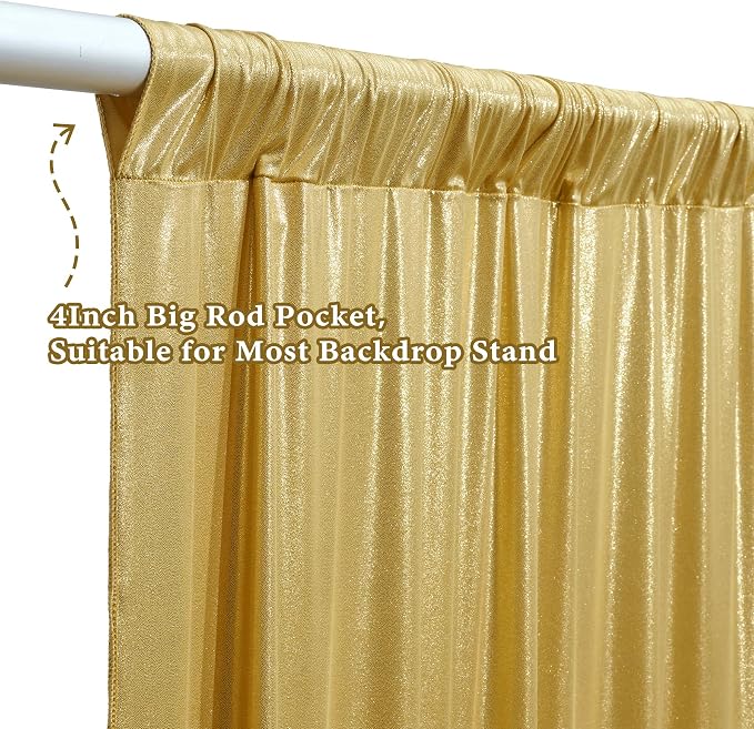 Outpain 30x10ft Gold Sequin Backdrop Curtains, Wrinkle Free Glitter Backdrop - Image 8