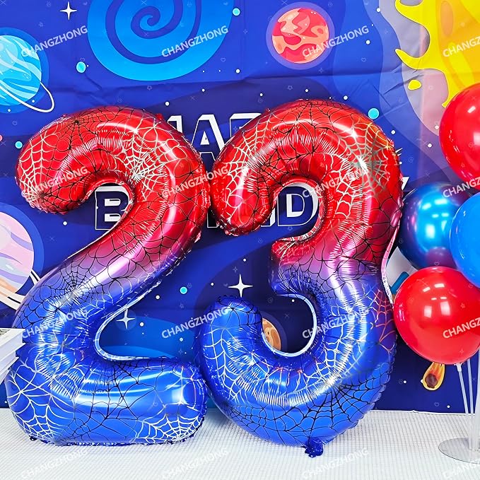 40 In Red And Blue Birthday Theme Large Number 4 Balloon | Giant Large Helium - Image 5
