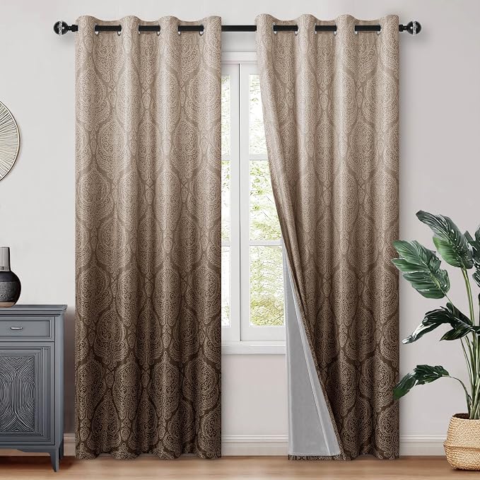DWCN 100% Blackout Curtains for Bedroom 96 Inch Long by DWCN