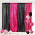 Eternal Beauty Black & Hot Pink Sequin Backdrop Curtains, 4 Panels 2x8FT | 3mm by EternalBeauty