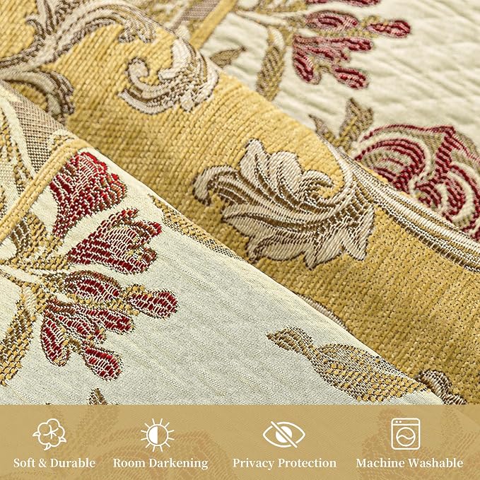 Loom and Mill Damask Patchwork Curtains - Image 3