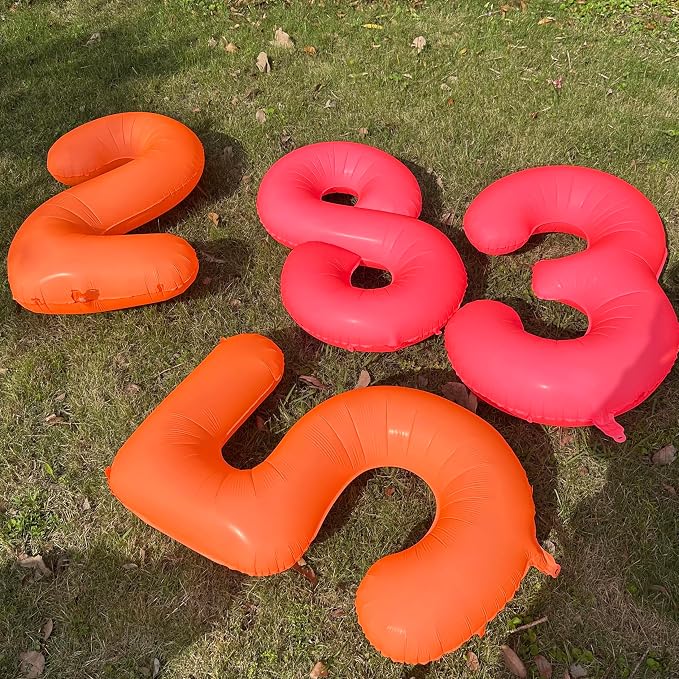Orange Birthday Number 4 Balloon 40 inch Fluorescent Orange Number 4 | Helium - Image 6
