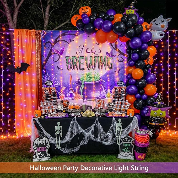 JMEXSUSS 200 LED USB Plug in Orange and Purple Halloween Lights | 6.5ft x 6.5ft - Image 2