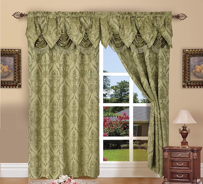 Elegant Comfort Penelopie Jacquard Look Curtain Panel Set, 54 by 84-Inch - Image 2