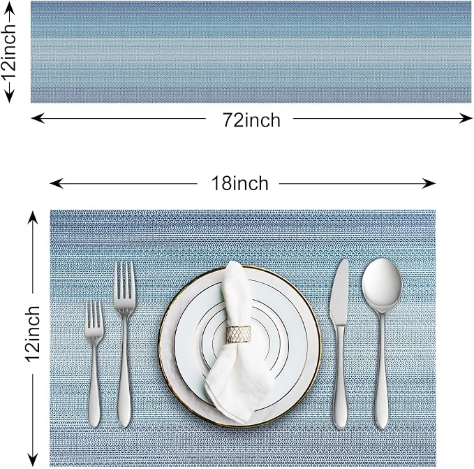 Aofmee Table Runner and Placemats Set of 6 Washable, Heat Resistant Place Mats - Image 3