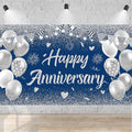Blue Silver Happy Wedding Anniversary Banner by Unknown