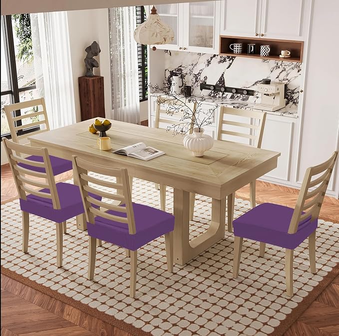Smiry Waterproof Seat Covers for Dining Room Chairs, No Rear Covers | Stretch - Image 2