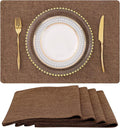 Faux Cotton Linen Placemats Set of 4, Cloth Washable Farmhouse Dining Table Mats by homing