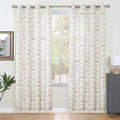 Linen Curtains 78 inch Length for Living Room, Linen Printed Curtains Grommet by LAMIT