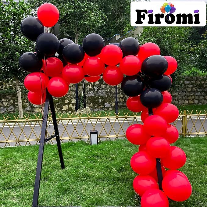 Firomi Matte Latex Red Balloons 12-inch 100 Pack | Thicken Big Helium Round Red - Image 5
