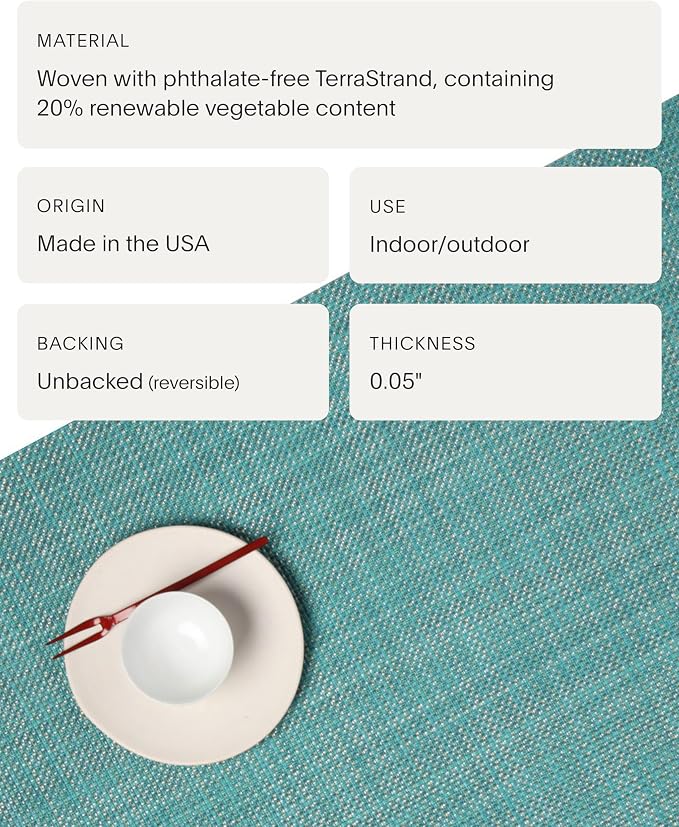 Chilewich Mini Basketweave Placemats, Round Woven Placemats Set of 4 | Reusable - Image 4