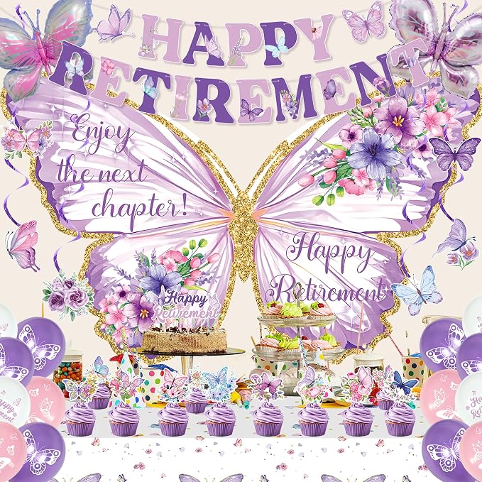 Roetyce Butterfly Retirement Decorations, Office Home Butterfly Themed Party - Image 6