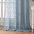 WAZZIO Boho Lace Curtains 2 Panels 84 Inch -Victorian Sheer Panel Drape French by WAZZIO