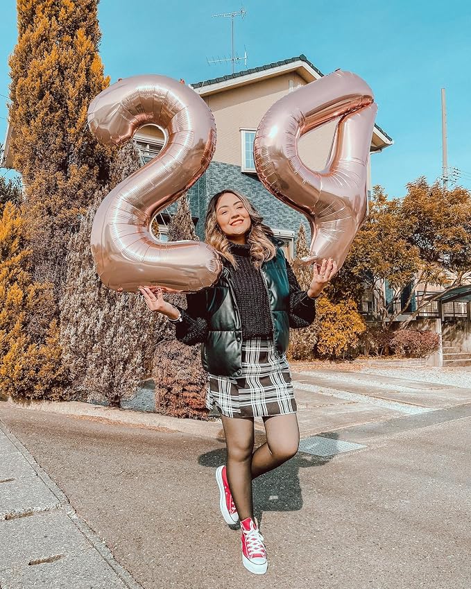 Rose Gold Number 0 Balloon 40 Inch, 0th Birthday Decorations Men Women | Foil - Image 4