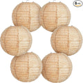 6 Pcs Print Burlap Paper Lanterns Round Chinese Paper Lanterns Farmhouse Boho by Hortsun
