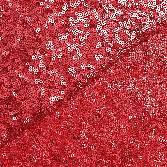 Sugargirl Red Sequin Backdrop Curtain 3 Panels 2FTx8FT Glitter Red Background - Image 8