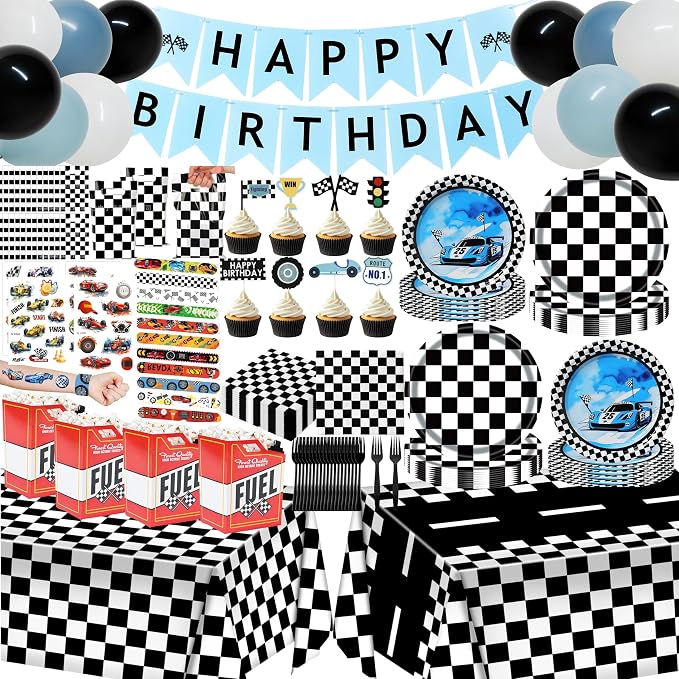 SUPER All-in-One Race Car Party-Ready Decorations & Supplies by GALASET