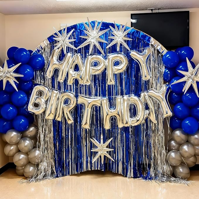 9Pcs Silver Star Balloons, Large Explosion Star Foil Balloons, Metallic Silver - Image 4