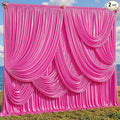 30x10ft Hot Pink Glitter Backdrop Curtain by Partisky