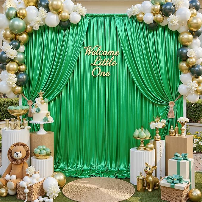 gogoparti 10x10FT Green Sequin Backdrop Curtain - Image 8
