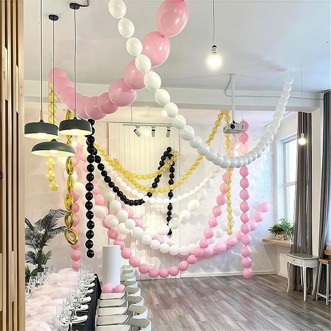 Pastel Pink and White Linking Balloons - Image 5