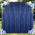Hahuho Navy Sequin Backdrop Curtain, Party Decoration（1 Panels, 4FT x 8FT by Hahuho