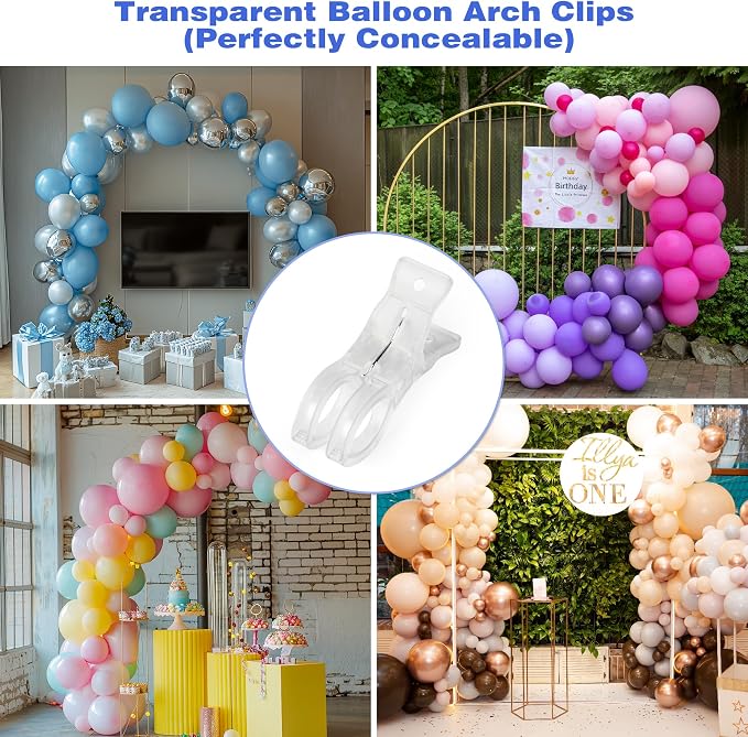 10 Pack Large Balloon Arch Clips Transparent Plastic 3.62 Inch Heavy Duty Large - Image 6