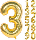 40In Large Gold Number Balloon 3 Aluminum Foil Mylar Big Number Balloon 0-9 | by Exquisitehighqualitypartydecorationstomeetyoureveryneed%EF%BC%81