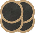 Round Placemats Set of 4, Woven Table Mats, Wide Edge, 15 Inch Diameter by Noctiflorous
