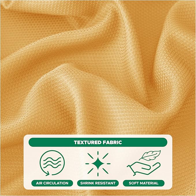 Biscaynebay Fall Tablecloth Textured Fabric Round Tablecloths 70", Fall Gold Thanksgiving Autumn Harvest Water Resistant Fabric Tablecloths for Kitchen, Dining, Wedding, Parties Machine Washable