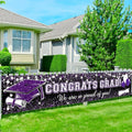 Purple Graduation Decorations, Congrats Grad Graduation Banner Glitter Purple by Unknown