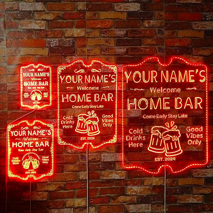 ADVPRO Personalized Your Name Home Bar RGB Dynamic Glam LED Sign - Cut-to-Edge Shape - Smart 3D Decoration - Multicolor Signage st06s86-fnd-p11-tm-c