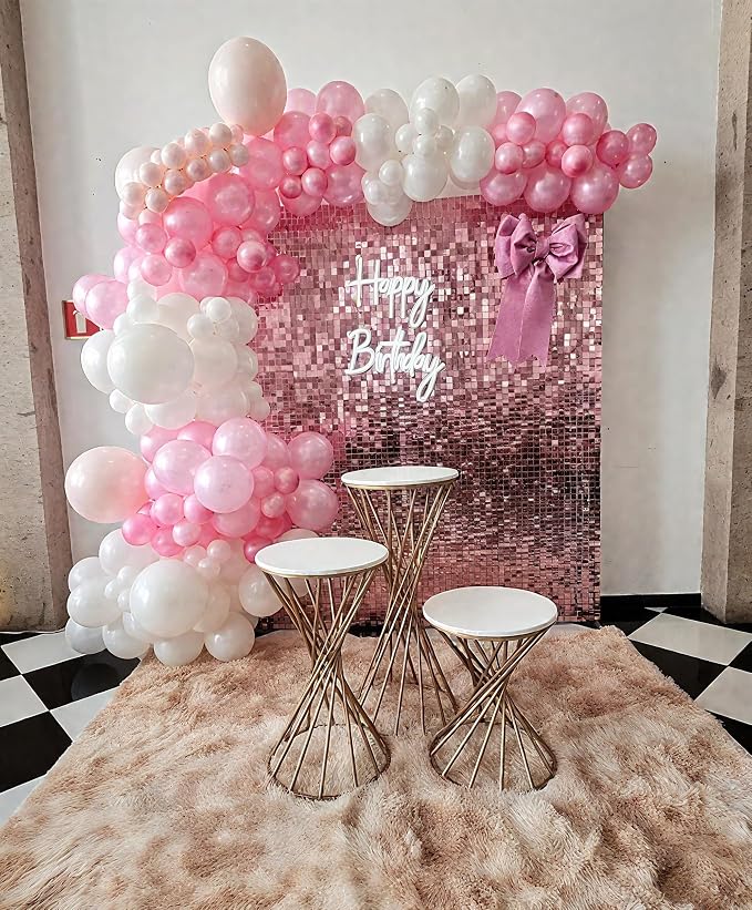 Pink Shimmer Wall Backdrop 36 Panels Cover 6 x 6 Ft, Photo Backdrops - Image 5