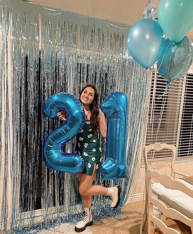 40 Inch Navy Blue Number 2 Balloon, 2nd Blue Birthday Party Decorations | 40 - Image 3