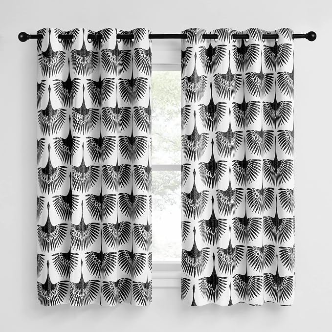 KGORGE Printed Curtains Bohemian Floral and Animal Pattern - Image 2
