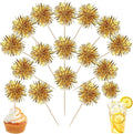 40 PCS Foil Firework Cupcake Toppers Fireworks Cupcake Picks Sparkle Tinsel by ZHUOWEISM