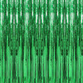 Crosize 4 Pack Green Party Streamers Backdrop, 3.3 x 9.9 ft | Tinsel Foil by Crosize