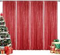 Sugargirl Red Sequin Backdrop Curtain 4 Panels 2FTx8FT Glitter Red Background Drapes Sparkle Photography Backdrop for Party Wedding Birthday Wall Decoration