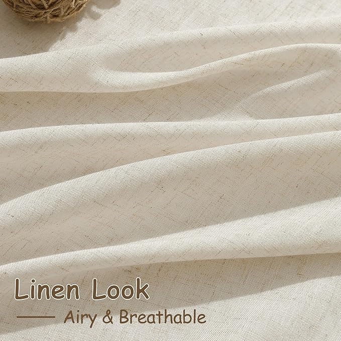 Birch Beige Linen Curtains 80 Inch Length - Image 4