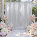 10ftx10ft Sequin Silver Backdrop Curtain Panels by LeegleriTableSkirt