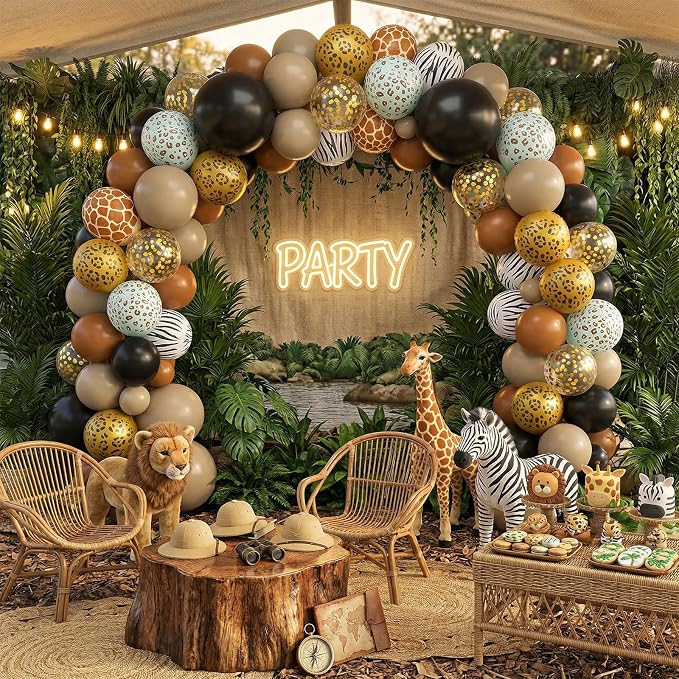 Black and Brown Balloons for Leopard Birthday Party Decorations | 12-inch black - Image 5