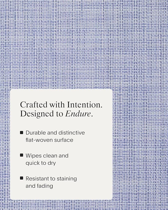 Chilewich Mini Basketweave Placemats, Round Woven Placemats Set of 4 | Reusable - Image 3