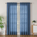 Simplebrand Semi Sheer Dusty Blue Curtains 84 Inches Long 2 Panels, Light by Simplebrand