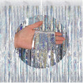 2 Packs 3.2ft x 6.6ft Silver Multicolor Tinsel Foil Fringe Curtains Photo Booth by United-UnicornsParty