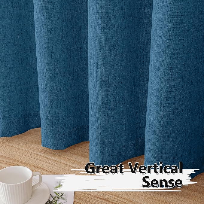 Tollpiz Short Linen Tier Curtains Rod Pocket Semi Sheer Half Kitchen Curtain - Image 4