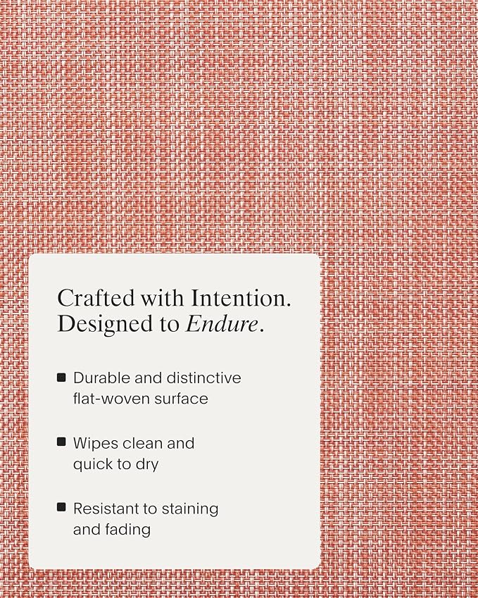 Chilewich Mini Basketweave Placemats, Woven Rectangle Placemats Set of 4 | Easy - Image 3